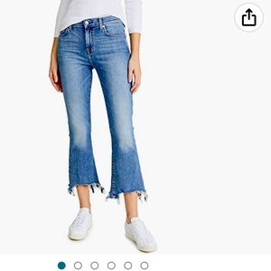 7 For All Mankind High-waisted Slim Kick Cropped Jeans with destroyed hem